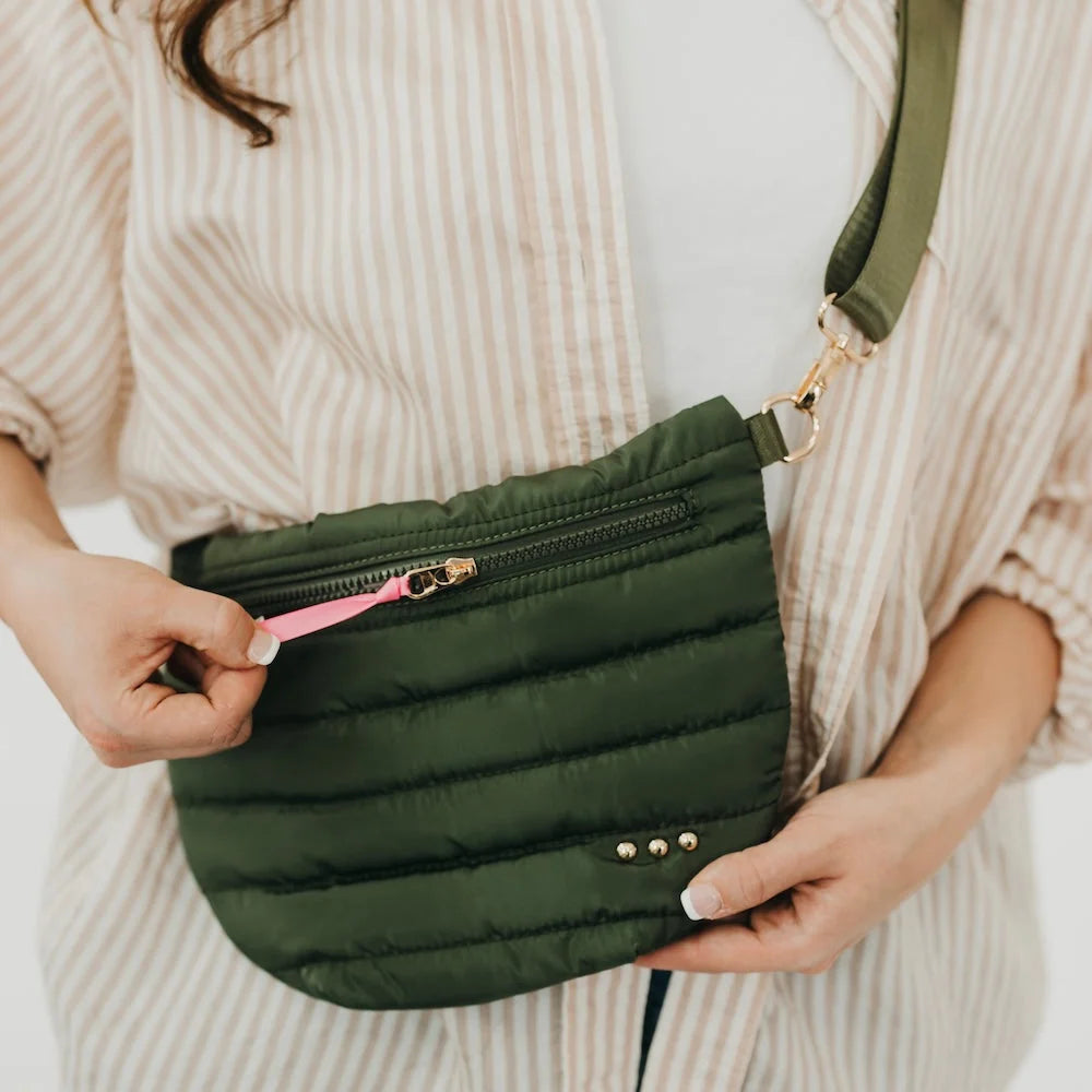 JOLIE Puffer Bum Bag OLIVE