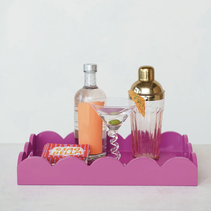 LACQUERED Scalloped Tray