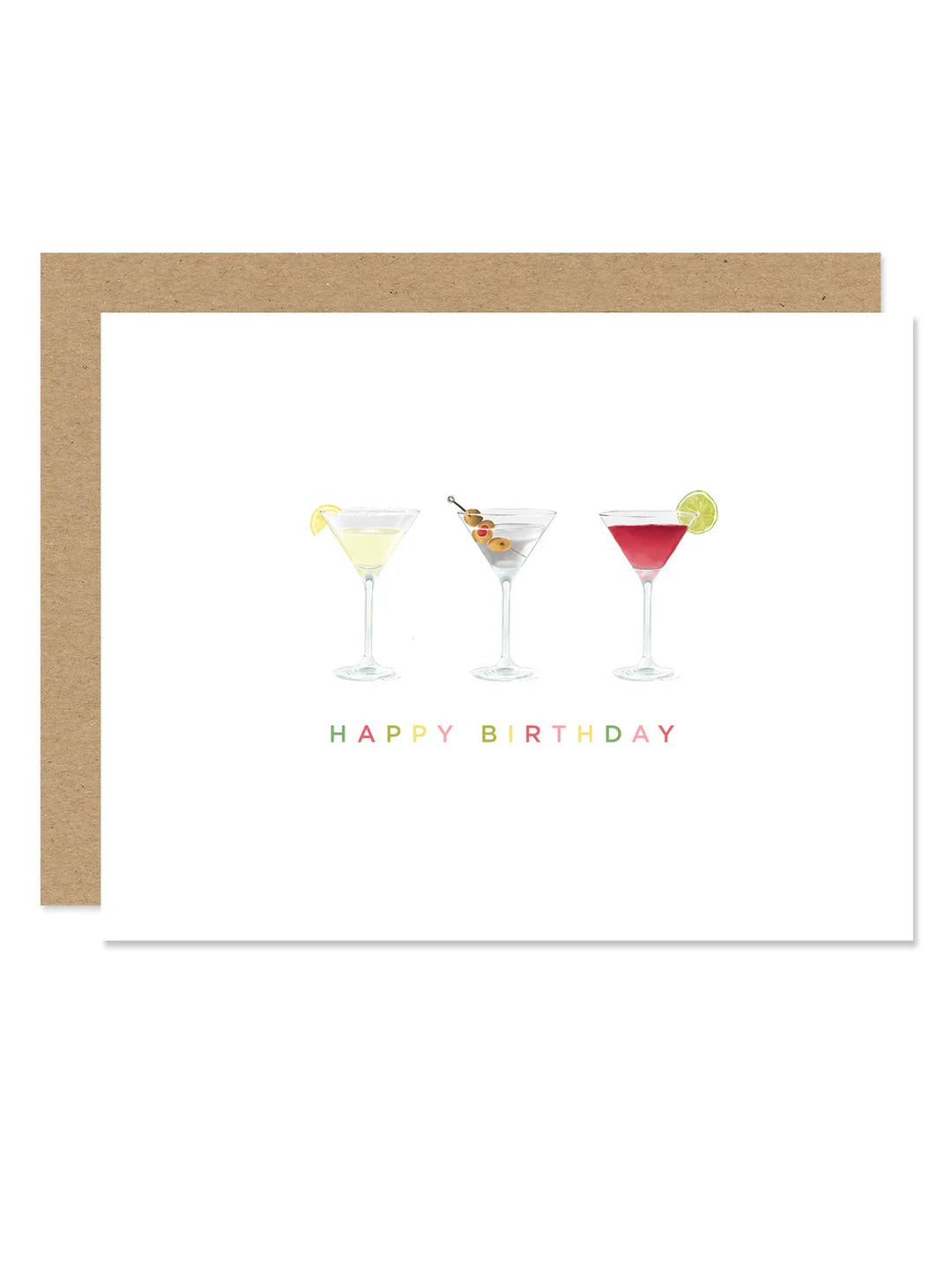 HAPPY BIRTHDAY  MARTINIS Handmade Greeting Card